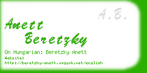 anett beretzky business card